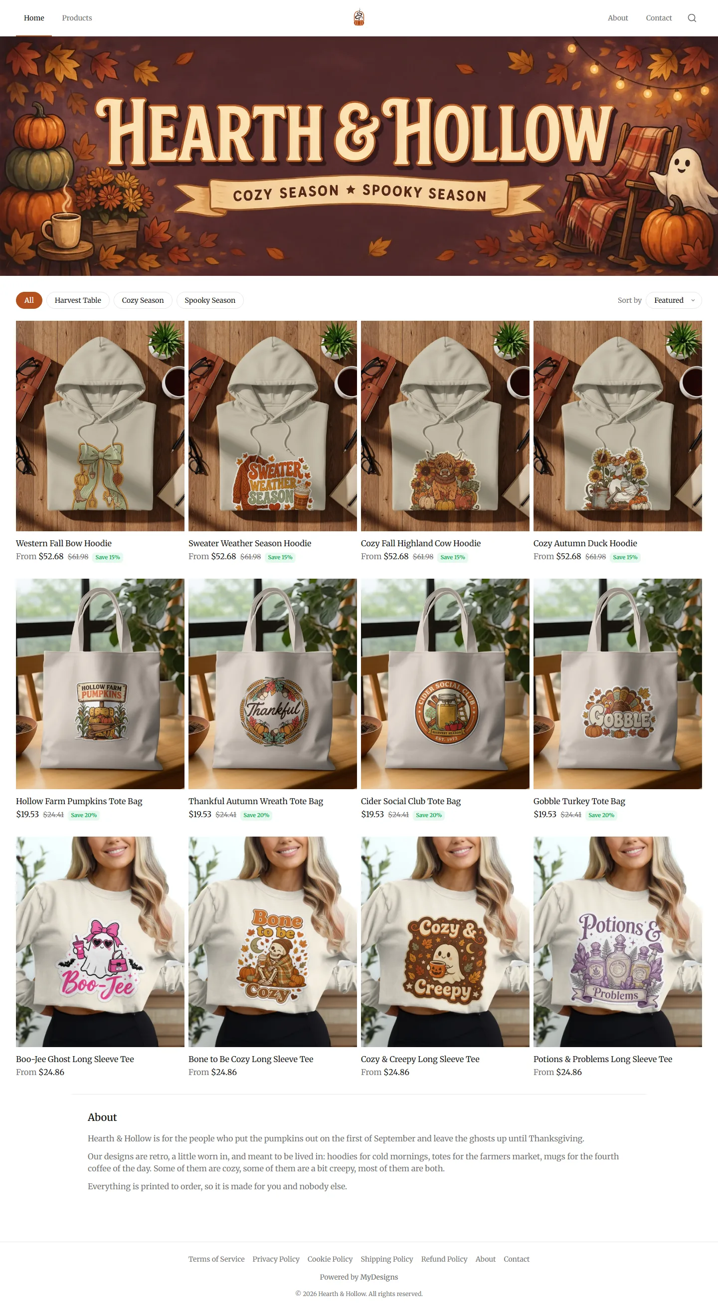 Hearth & Hollow, a MyDesigns Store, on a laptop