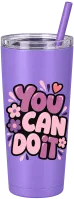 Tumbler printed with the design