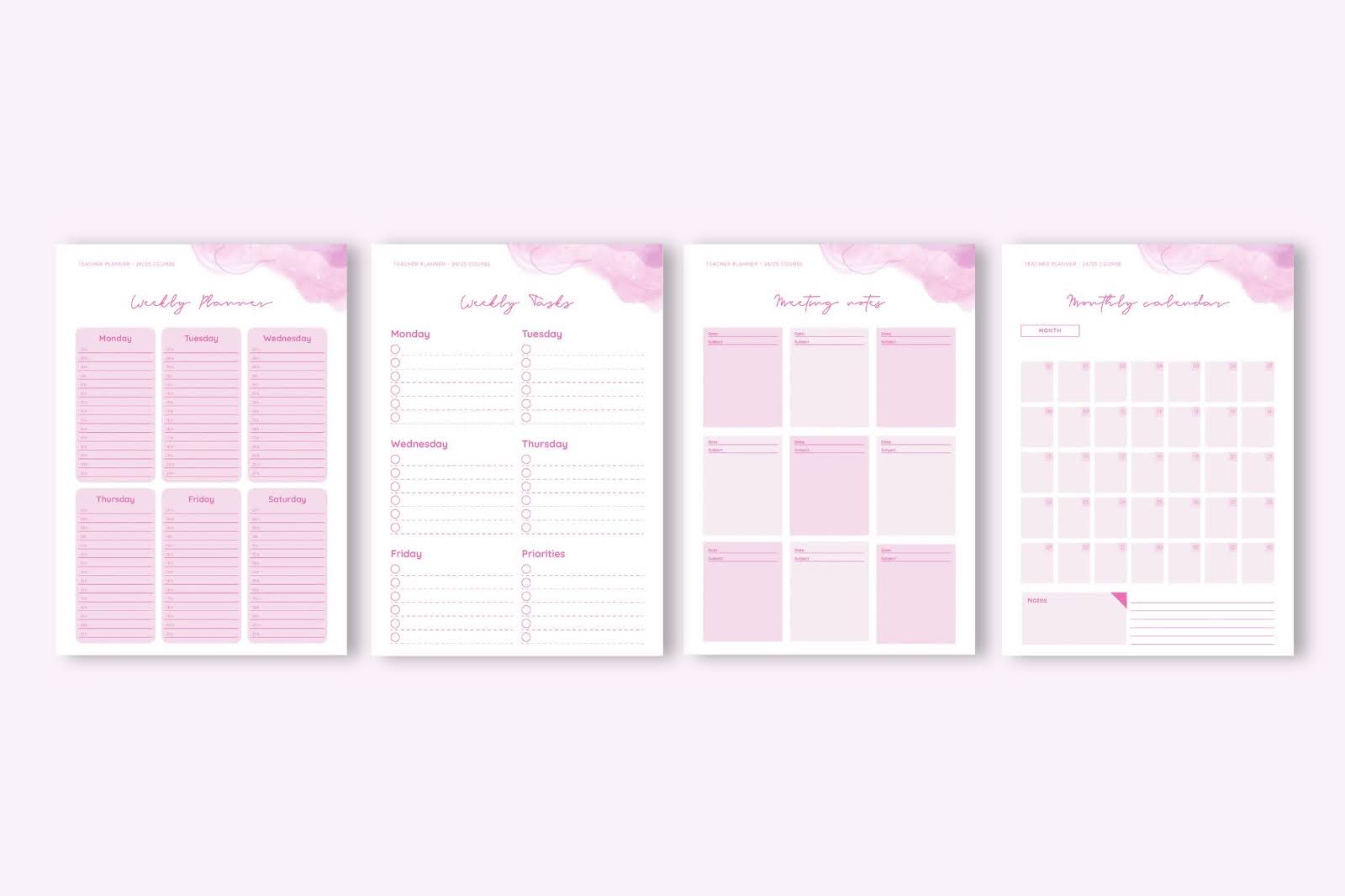 Printable Planners & Stationery Digital Products