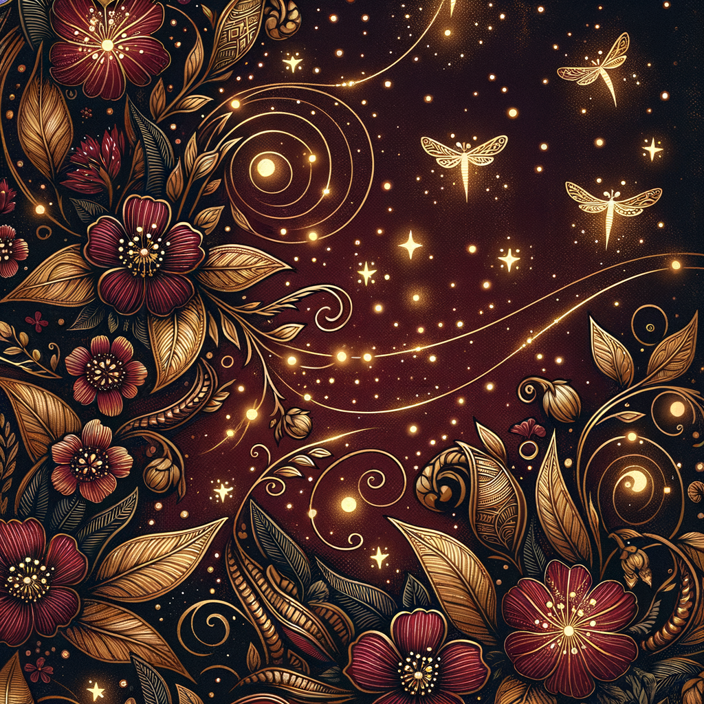 Mystical Floral Pattern Design AI Generated