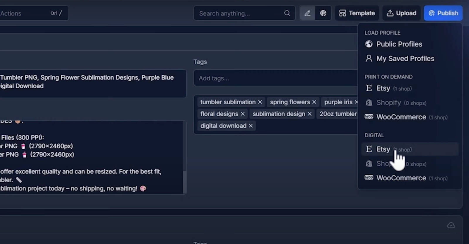Publish to Etsy in Bulk