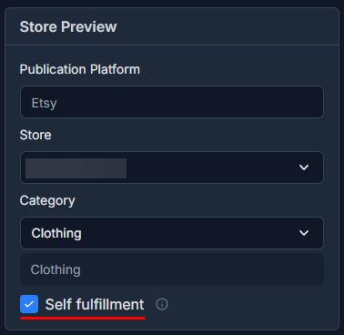 Self Fulfillment MyDesigns Settings