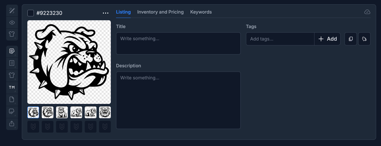 Select the designs to upload to MyDesigns