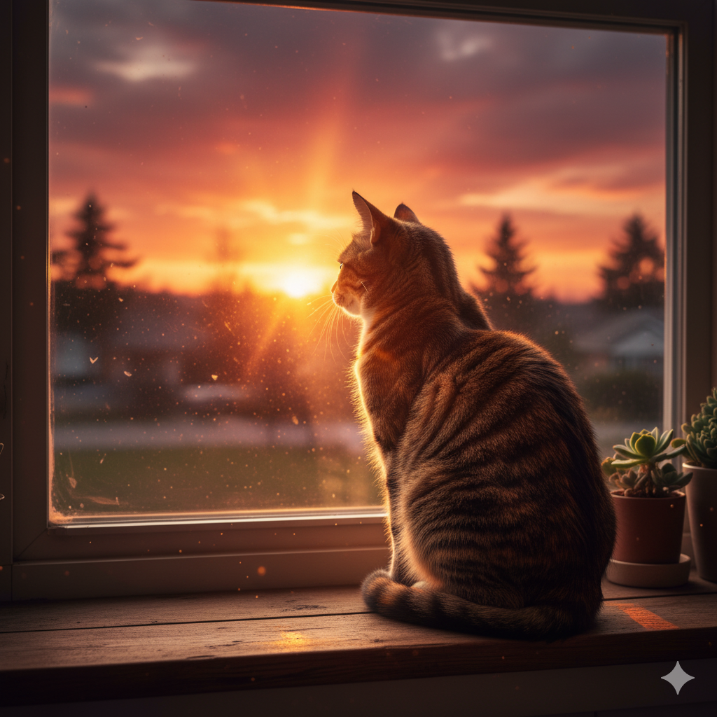 A tabby cat sitting on a windowsill Nano Banana Result