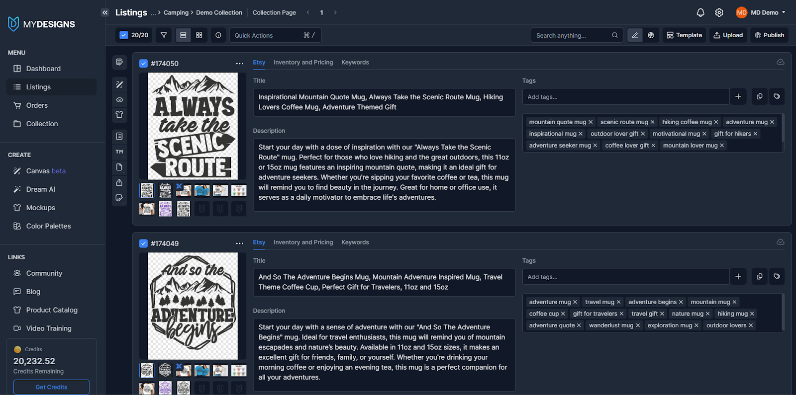 SEO-Optimized Listings