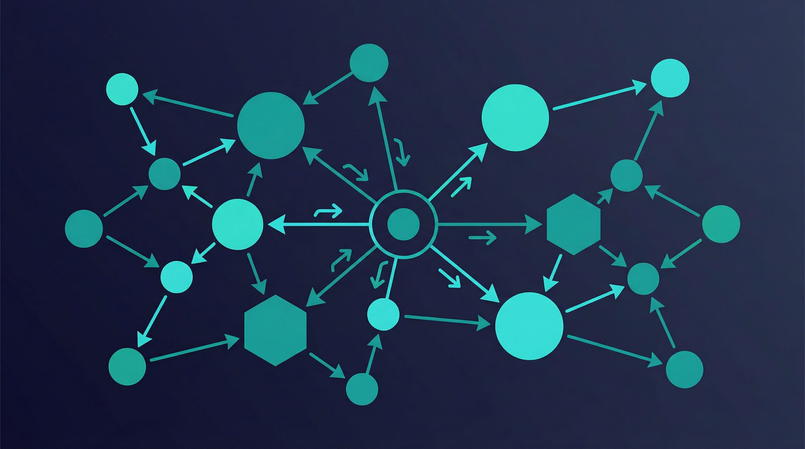 Affiliate marketing concept with interconnected nodes and commission arrows