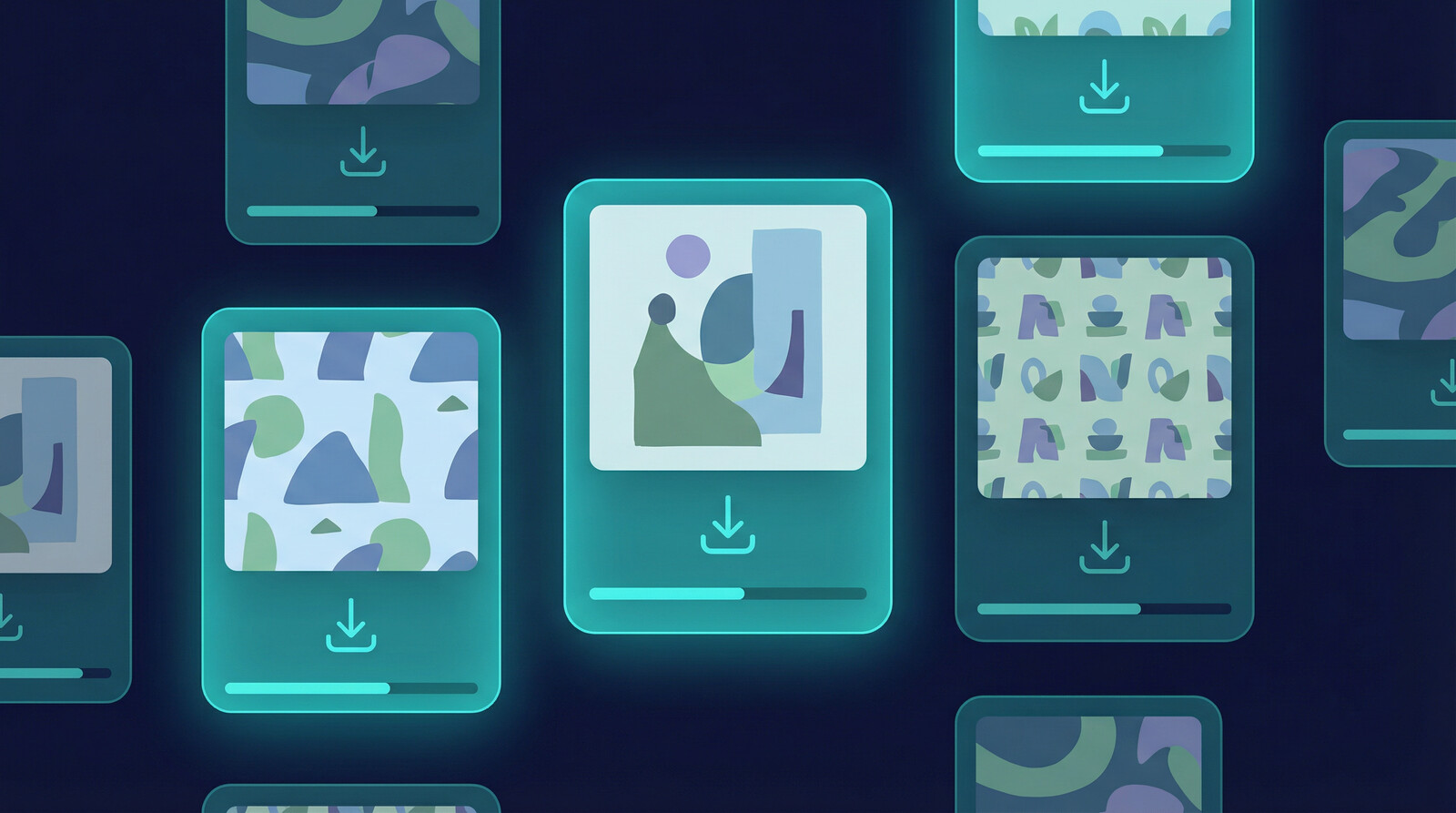 Digital products on Etsy marketplace — downloadable artwork and templates