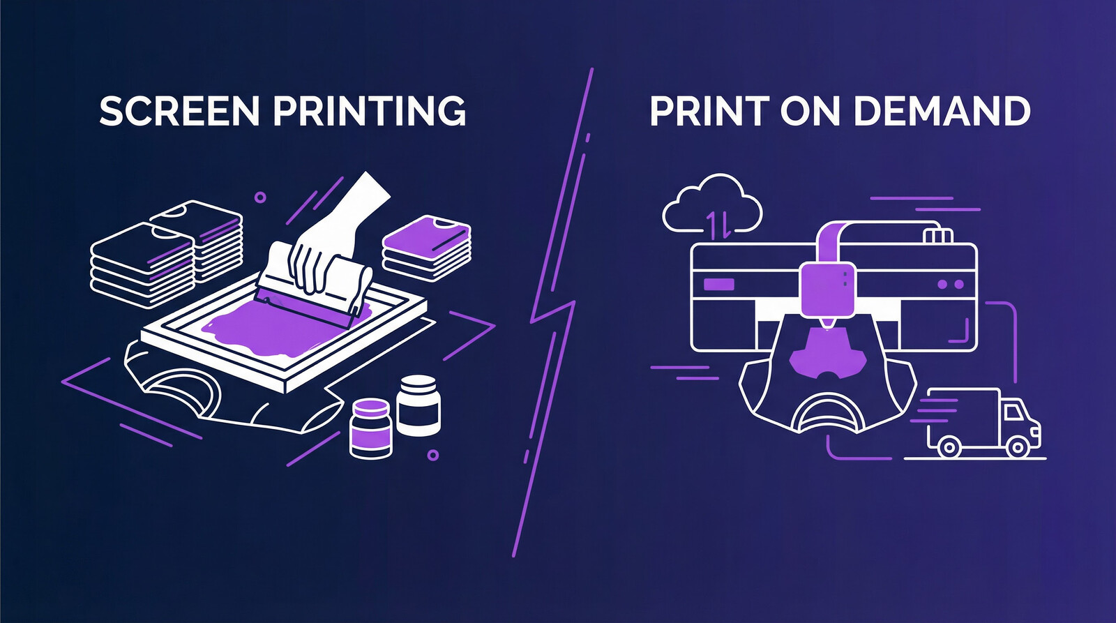 screen printing vs print on demand comparison