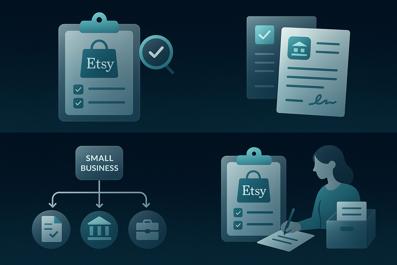 Permits and registration documents for Etsy sellers illustration