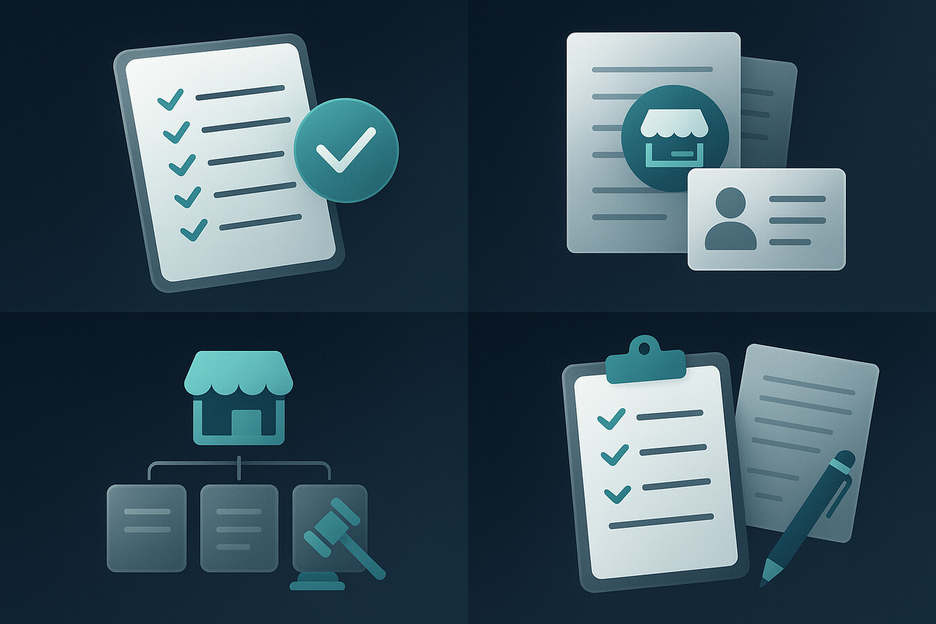 Small business legal setup workflow illustration