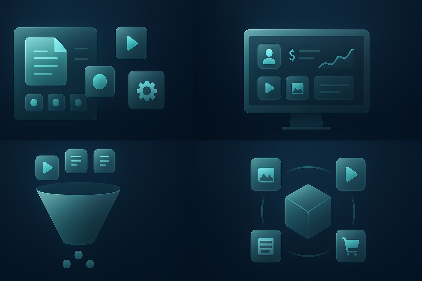 Digital products library for small business illustration