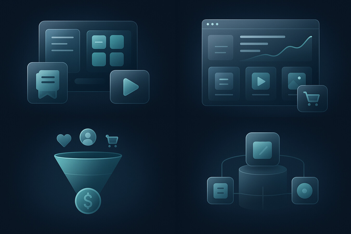 Scalable digital product ecosystem illustration