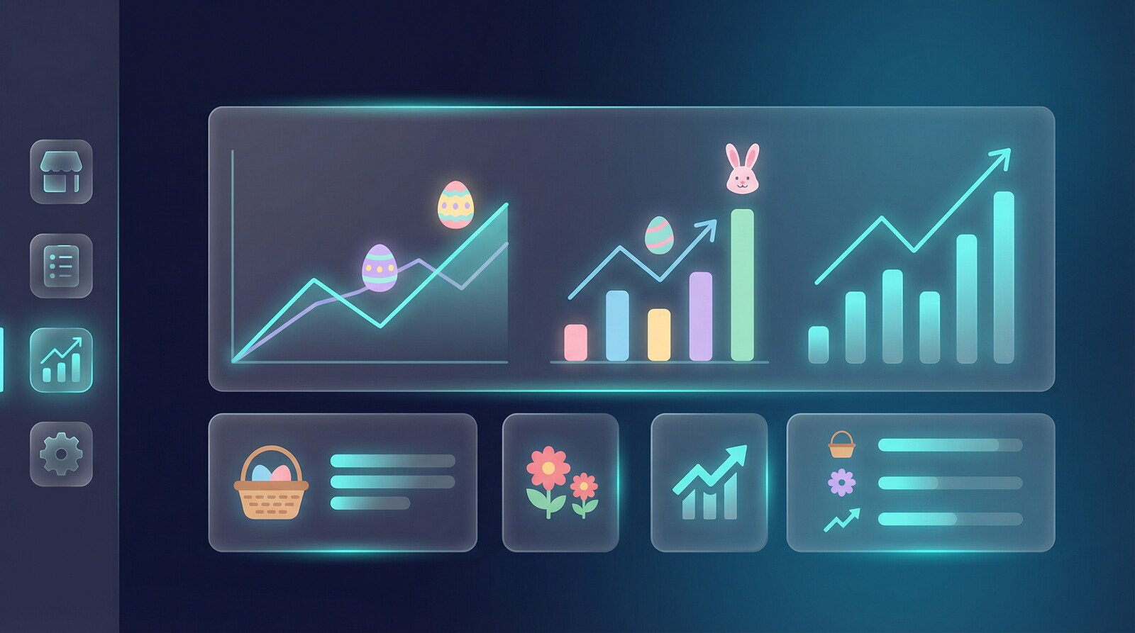 MyDesigns dashboard showing bulk Easter listing publishing workflow for Etsy sellers