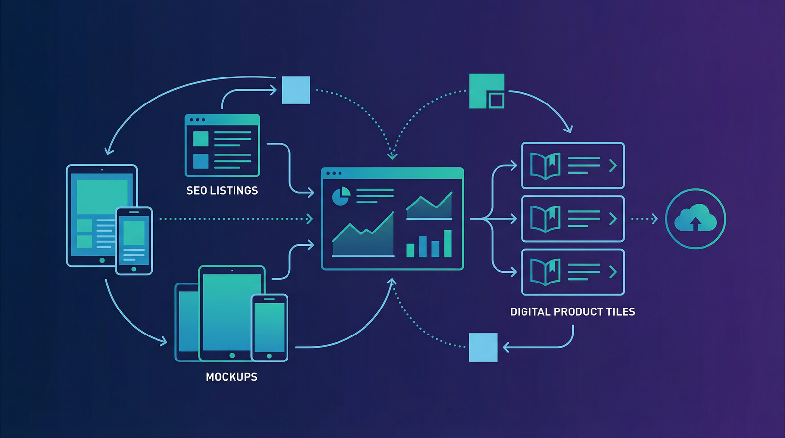 how to sell digital products online with better SEO mockups and scalable publishing