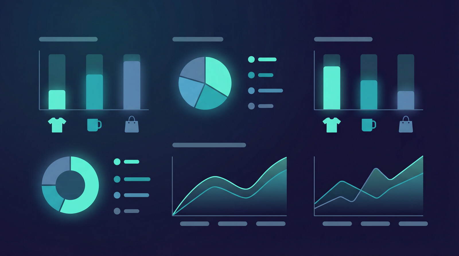 most profitable print on demand products margin comparison dashboard