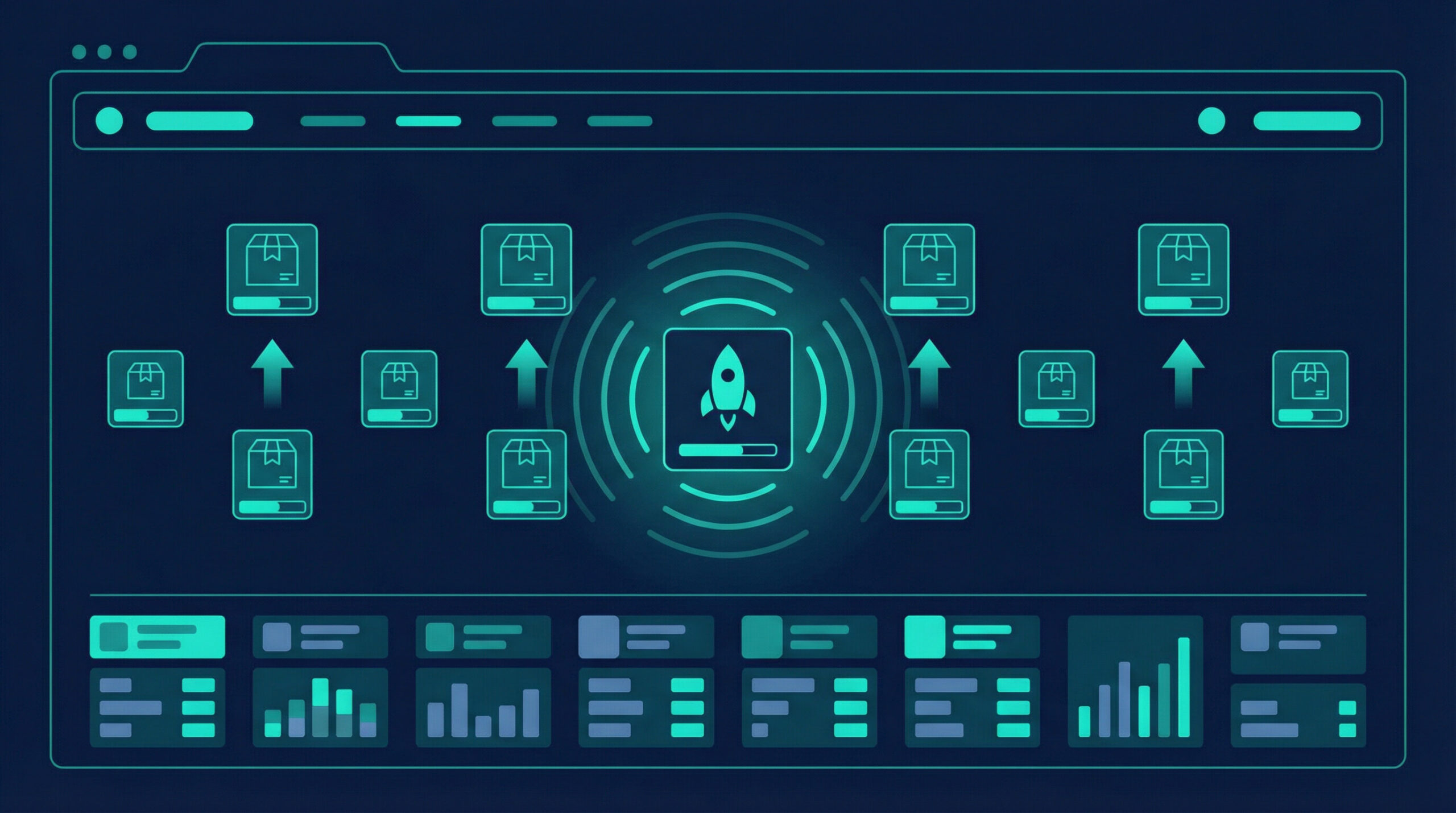Bulk product listing automation dashboard with multiple listings launching simultaneously