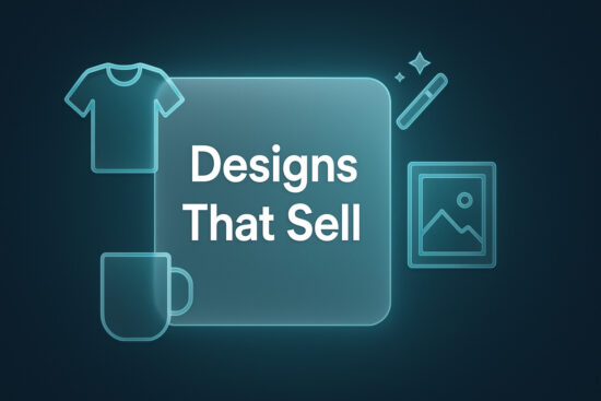 AI design generator featured image for print on demand sellers