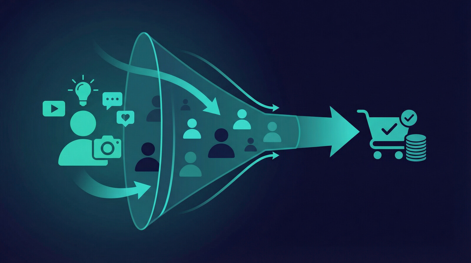 creator audience monetization with digital product checkout illustration