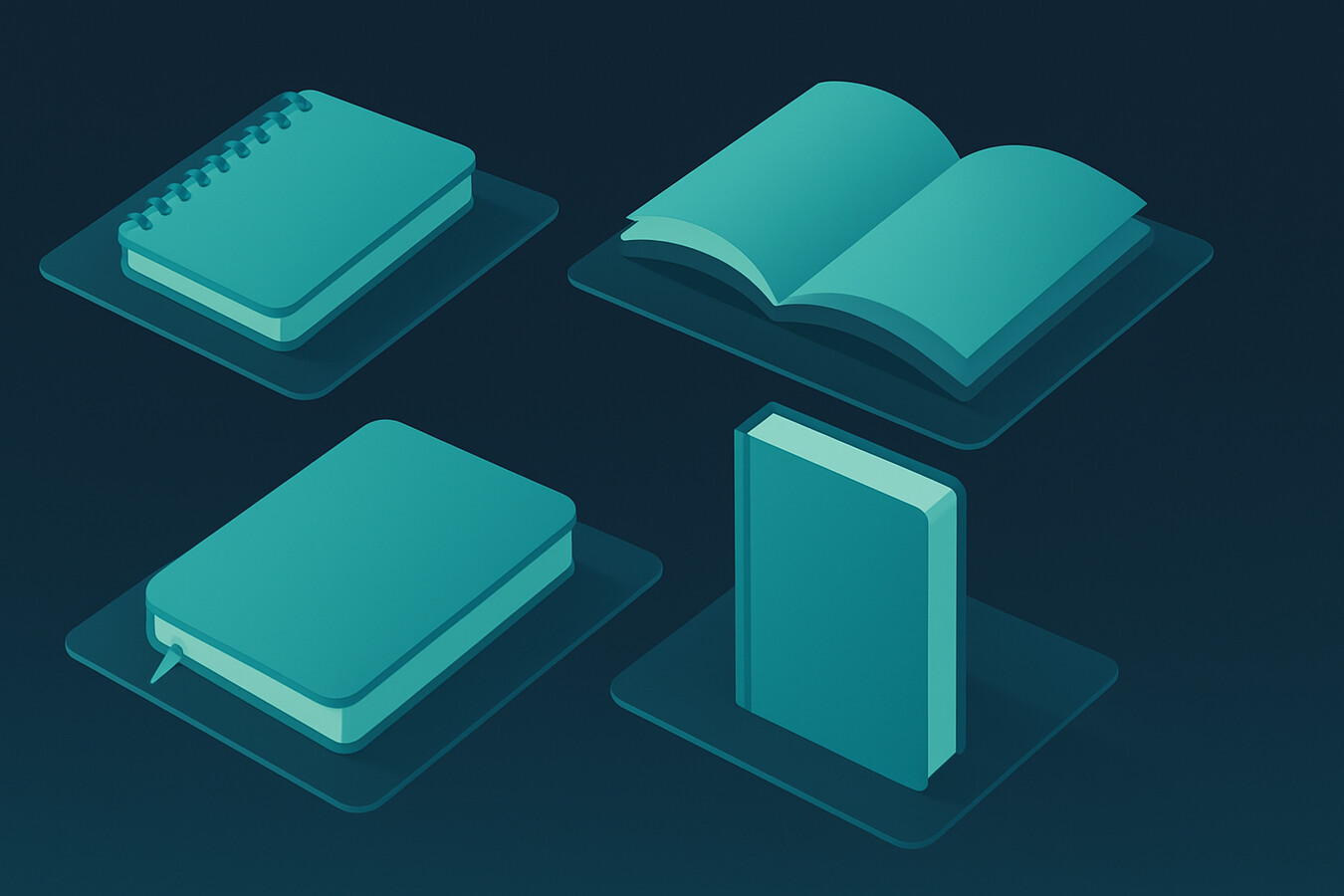 book mockup generator examples for journals planners and paperback books
