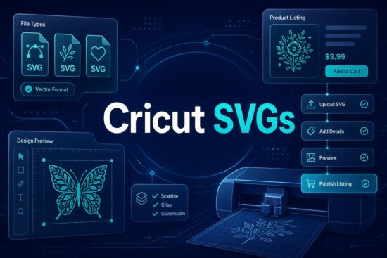 SVG files for Cricut featured image with Cricut SVGs text