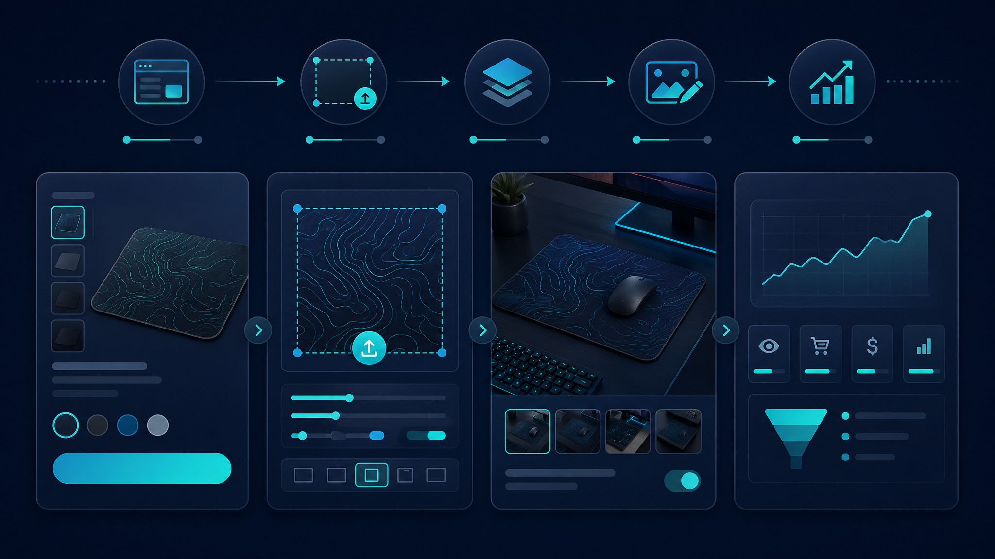 custom mouse pads mockup and listing optimization workflow