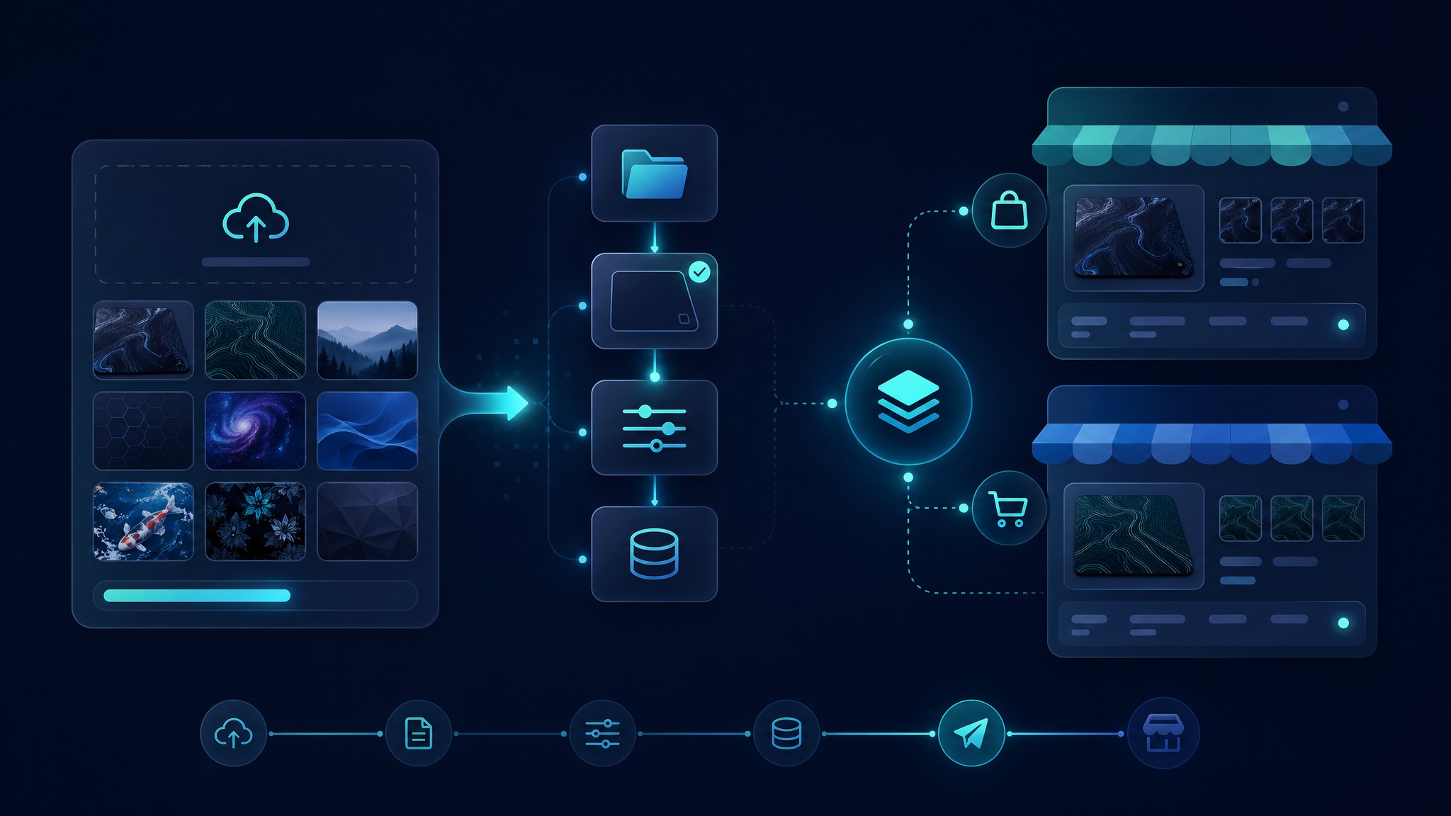 MyDesigns bulk publishing workflow for custom mouse pads
