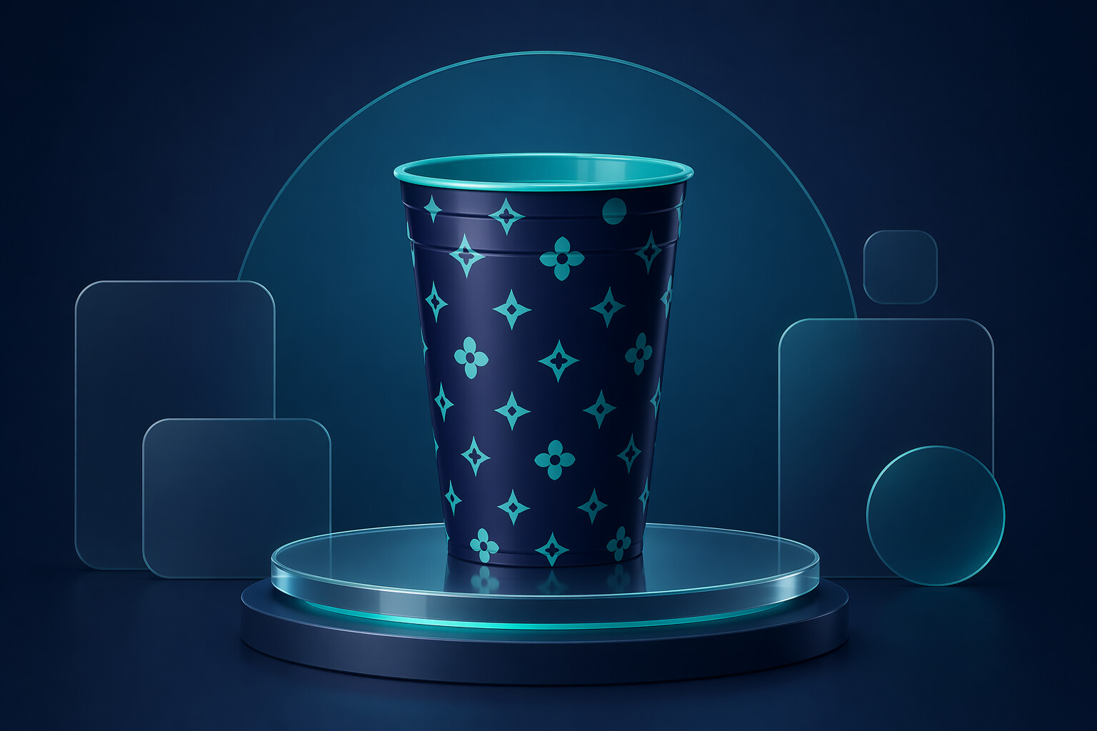 Personalized custom party cup with monogram design ready for POD listing