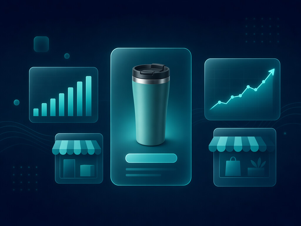 custom travel mugs ecommerce dashboard analytics