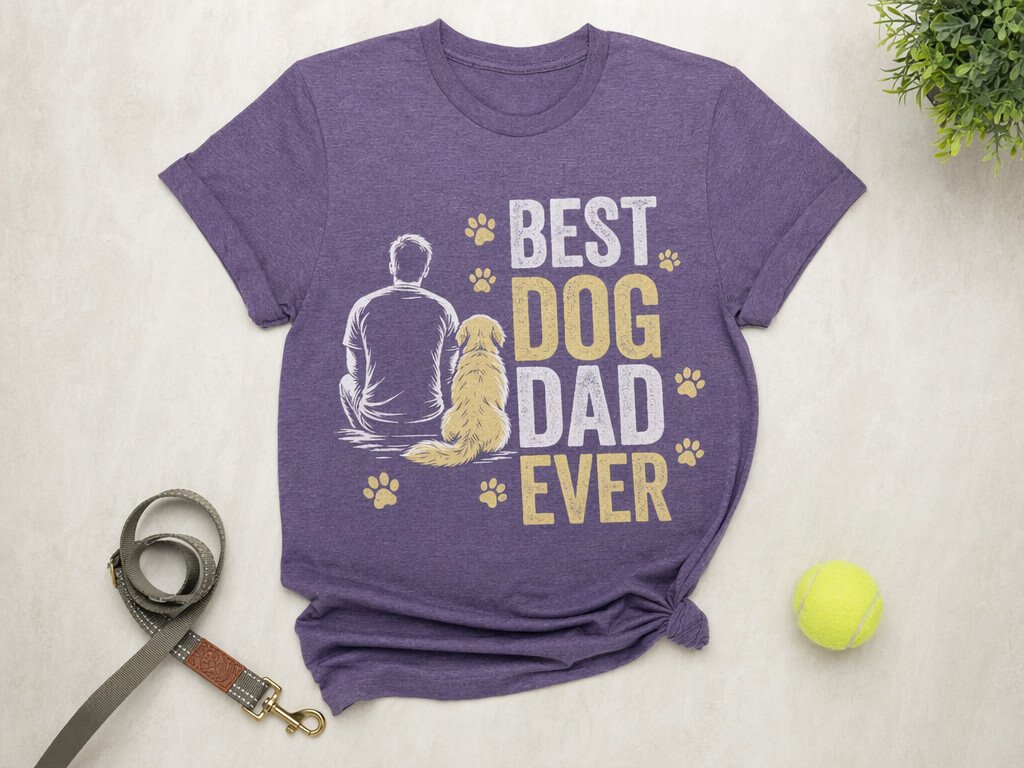 Dog Dad pet parent fathers day t shirt designs with paw prints