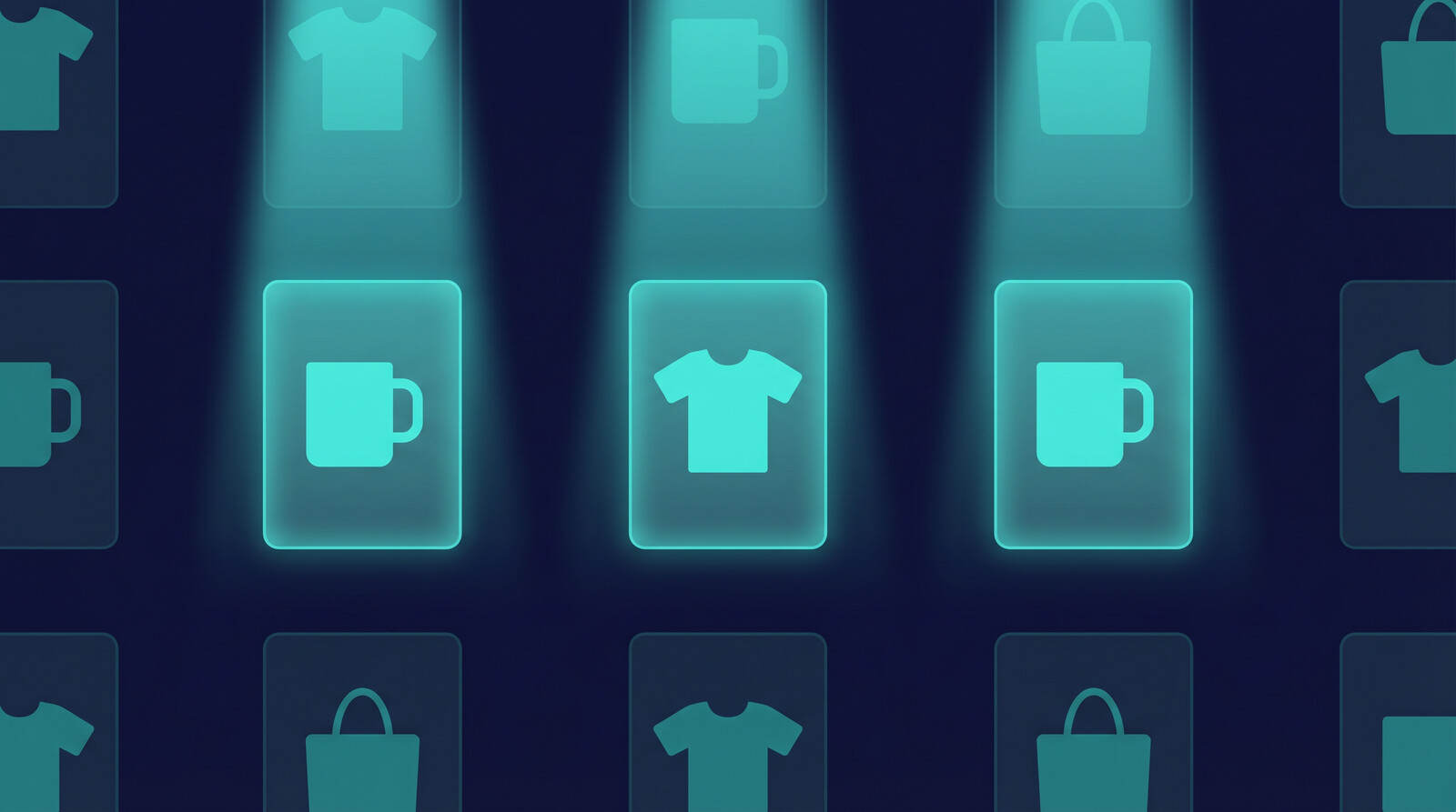 Product listings being selected and highlighted for advertising optimization