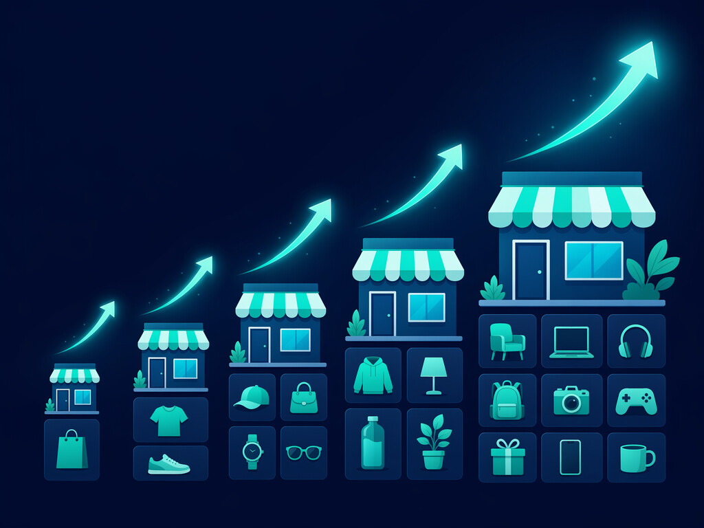 Storefront tiles scaling with AI-generated vector designs for Etsy and Shopify