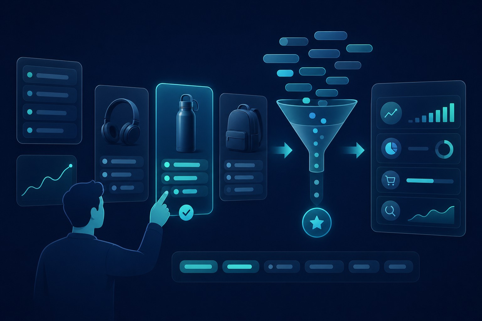 Etsy keyword workflow product filter illustration