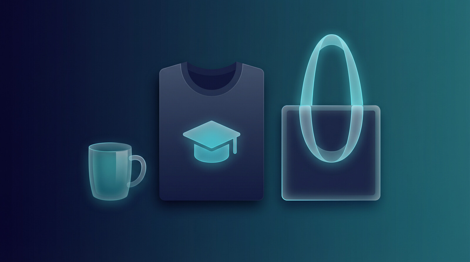 graduation print on demand product collection including custom mugs shirts and tote bags