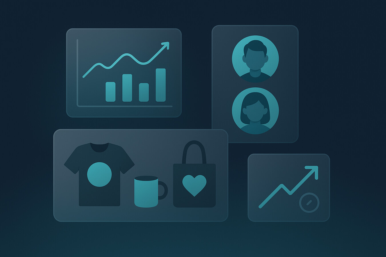how to start a print on demand business product research and traffic planning illustration