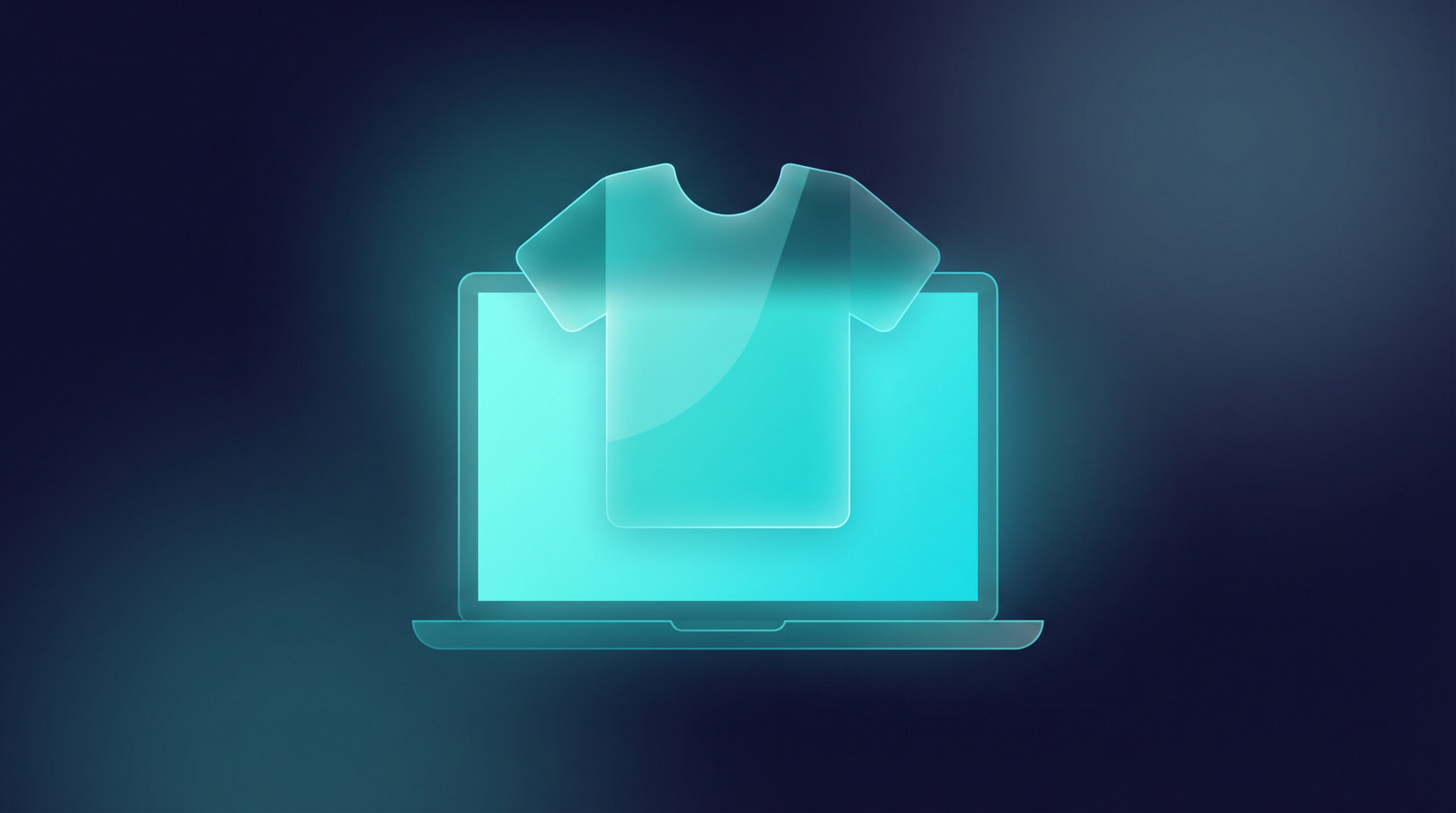 Product mockup website generating tshirt mockups on a laptop screen