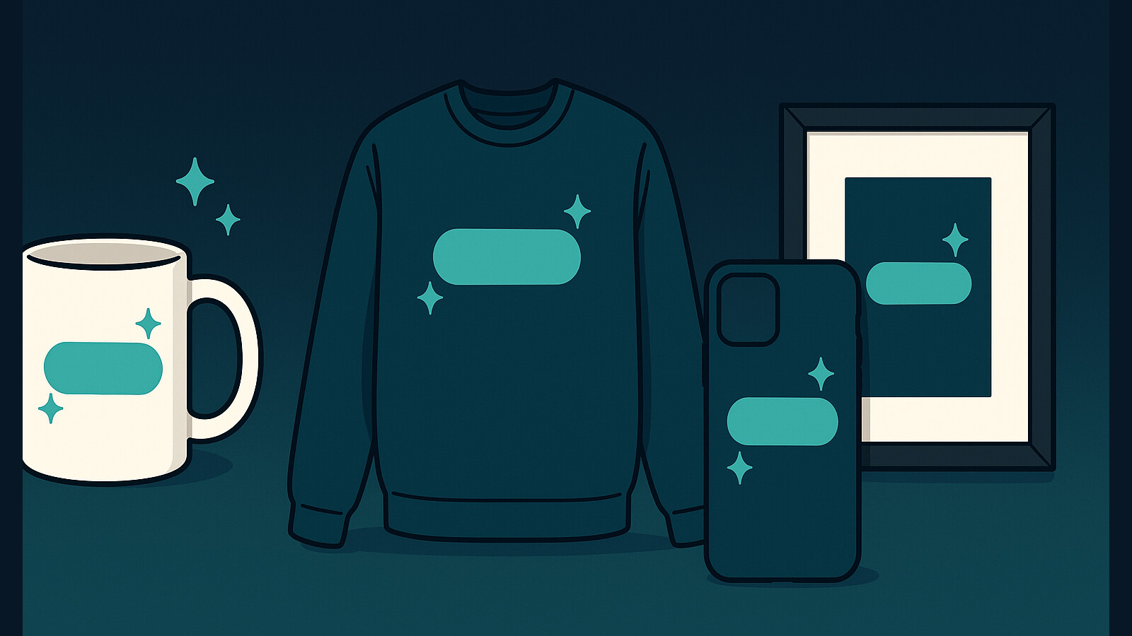 personalized print on demand products to sell on Etsy illustration