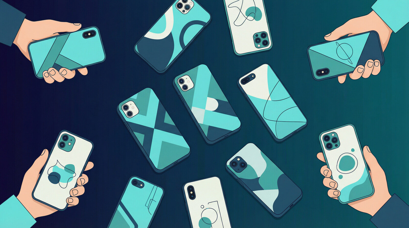 custom phone cases mockup variations for different ecommerce channels