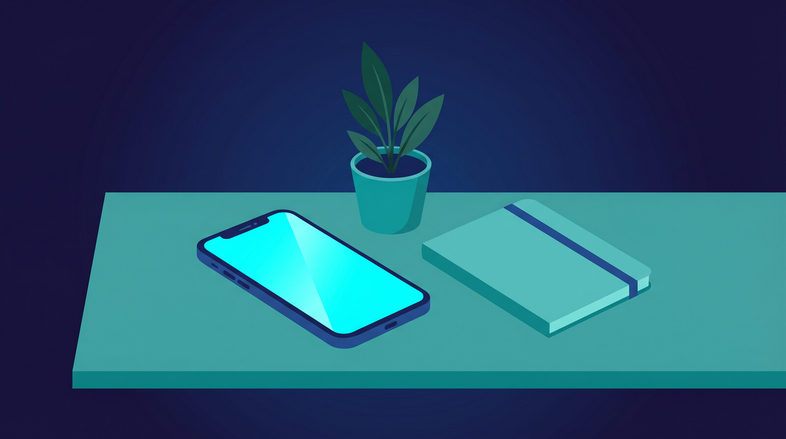 iphone mockup lifestyle scene with minimalist desk setup