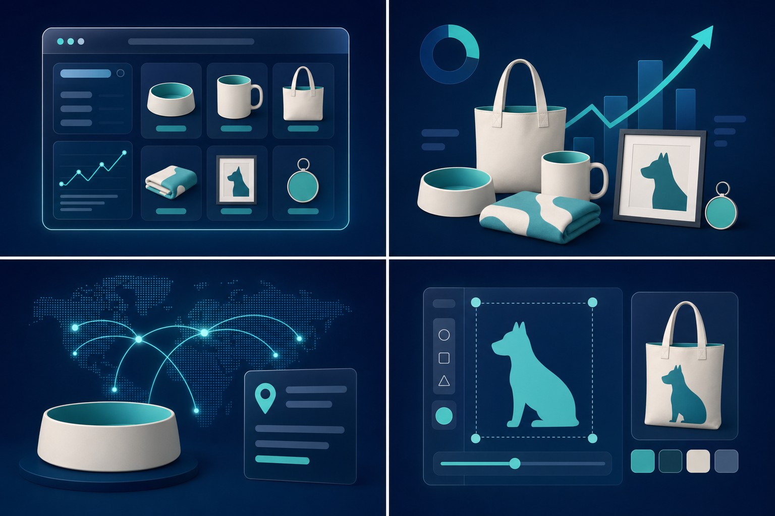 best print on demand pet products catalog illustration