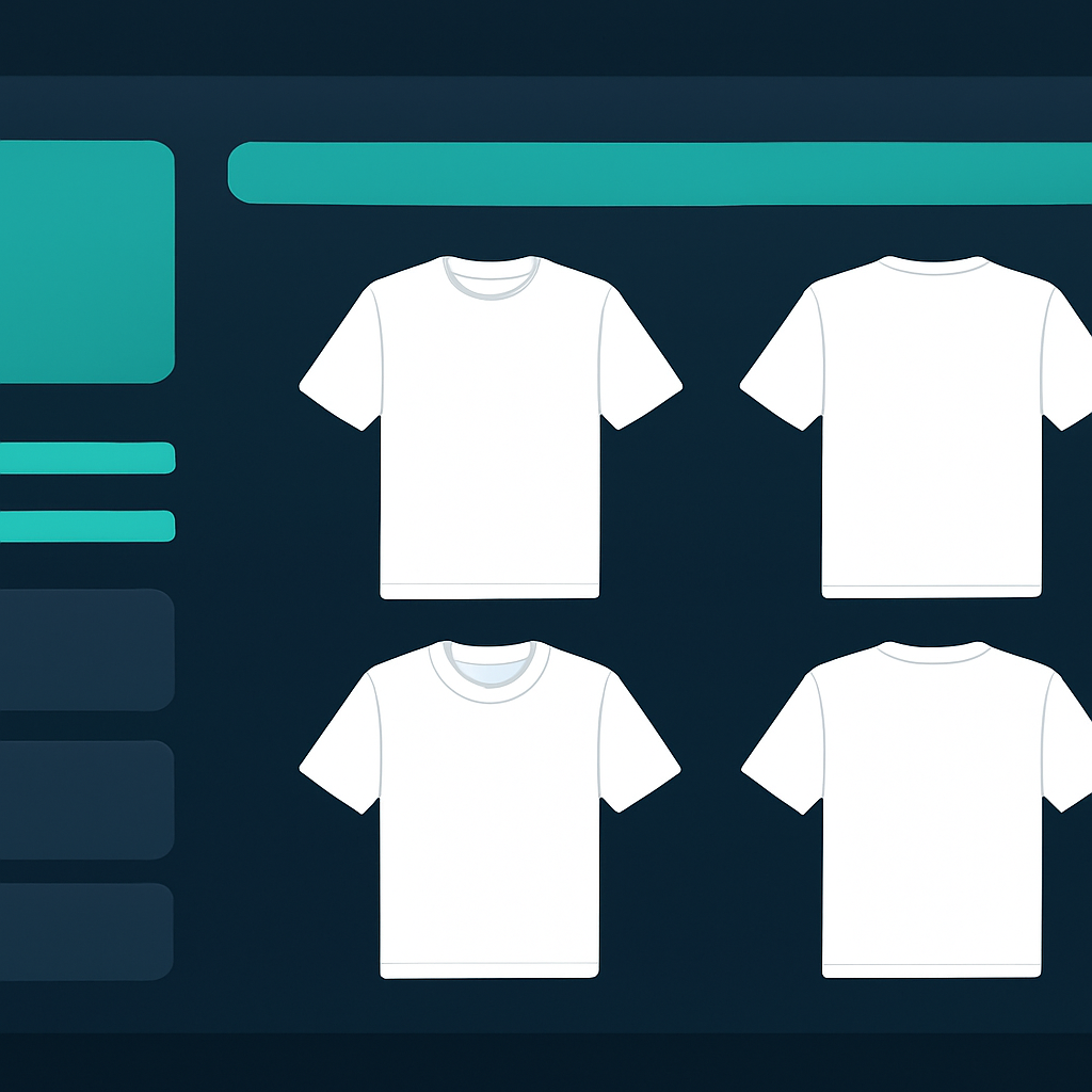 print on demand t shirts planning workflow with product catalog view