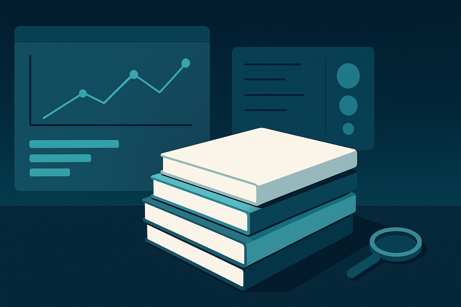 print on demand books niche research dashboard illustration
