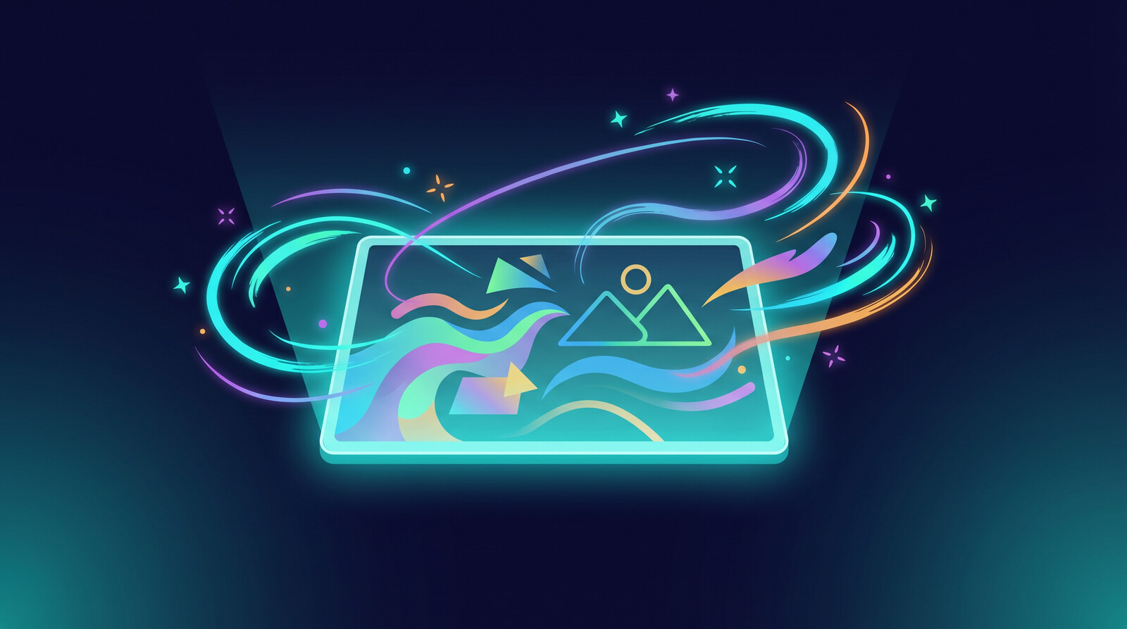 AI design generation workflow creating wall art designs with abstract and landscape styles