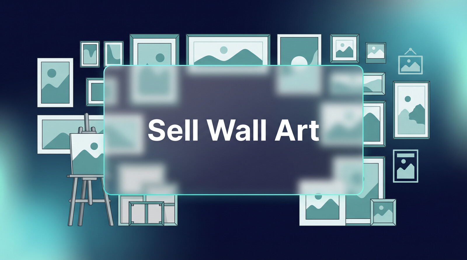 print on demand wall art business guide thumbnail with glassmorphism design