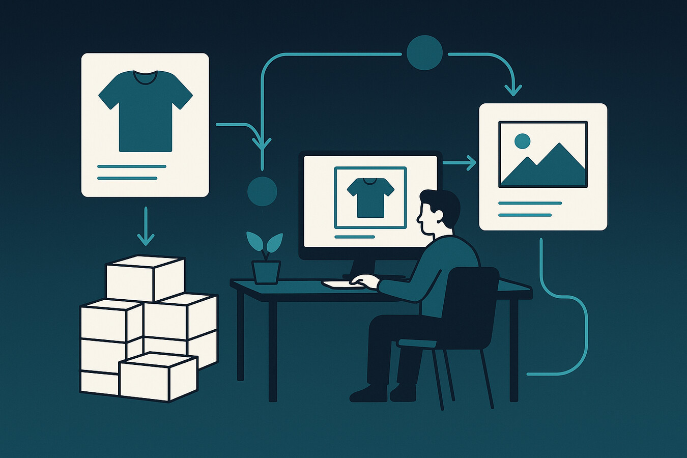 Scalable print on demand workflow with bulk publishing and mockups