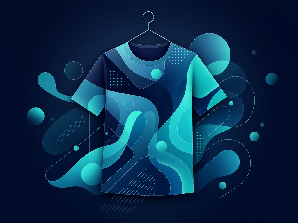 Shirts with prints hanging with flowing graphic design