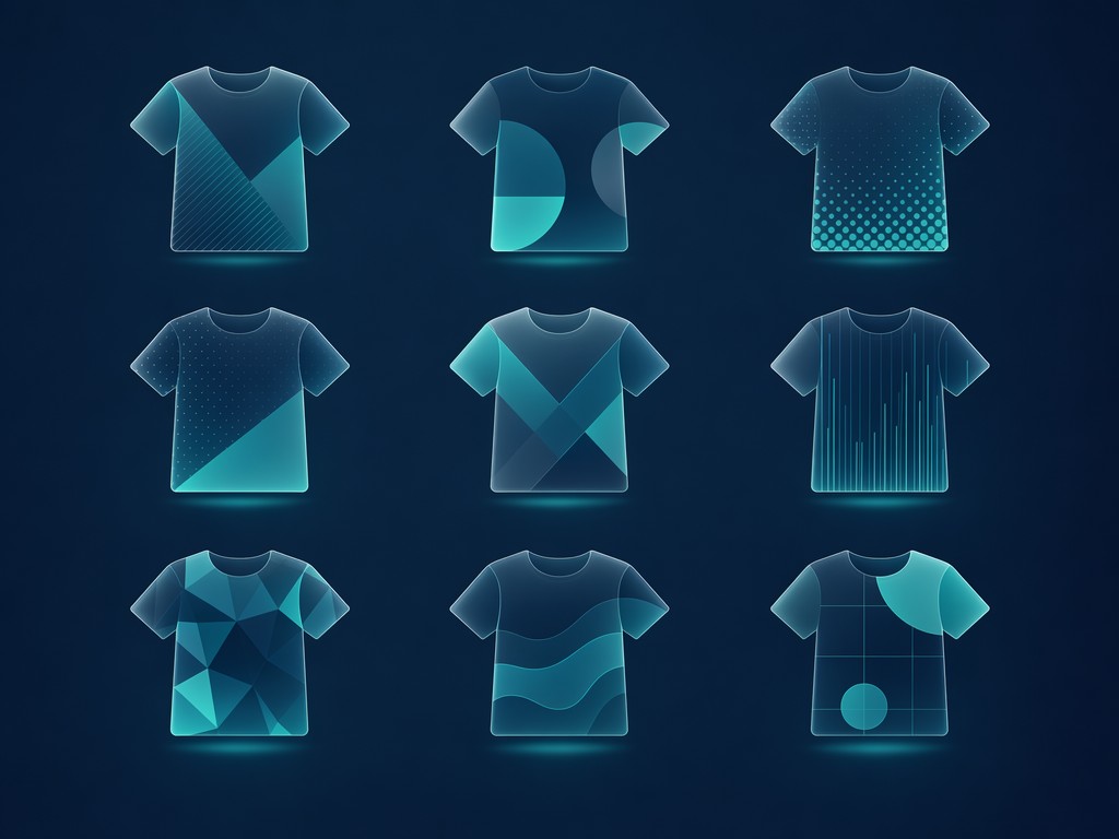 Grid of t-shirt design variations for a single print niche