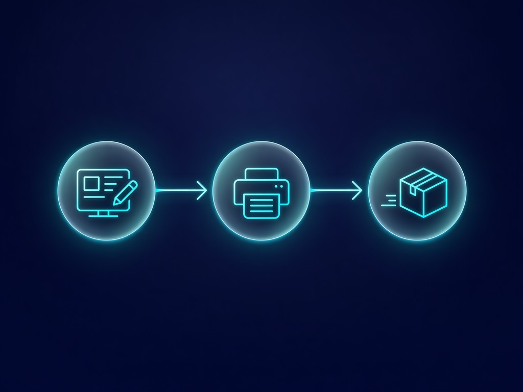 Print on demand workflow from design to shipping for printed shirts