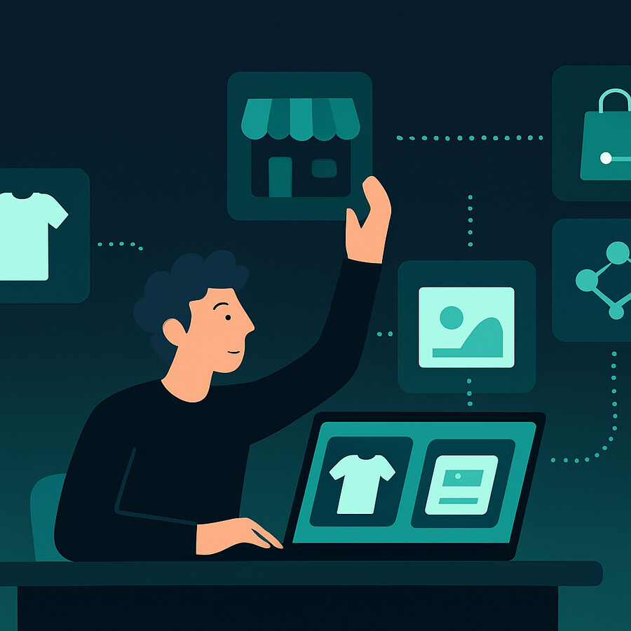 Branded storefront workflow for artists leaving Society6