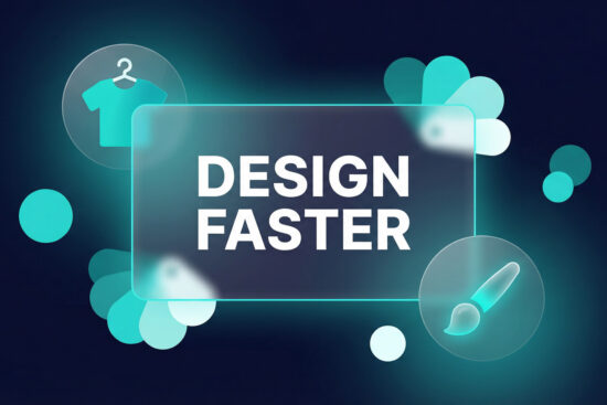 t shirt design template with glassmorphism design elements