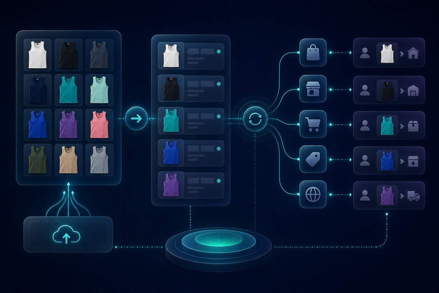 tank tops bulk publishing workflow in MyDesigns